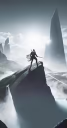 a man standing on top of a mountain