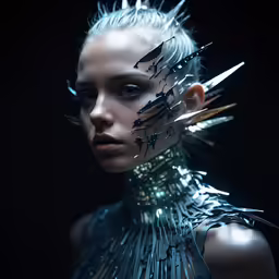 a woman that has many hair clips on her head