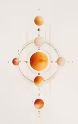 a photo with eight suns in it and a line drawing over it
