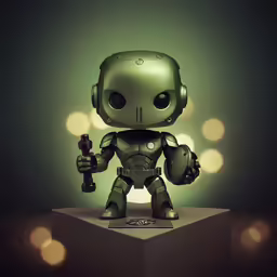 an alien standing on top of a table