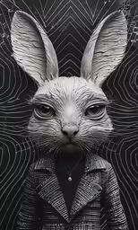 a rabbit dressed in a suit and tie