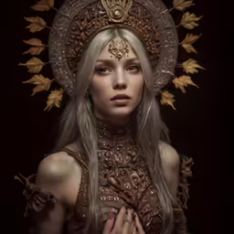 an artistic photo of a woman with ornate face paint
