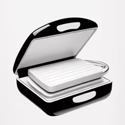 a black and white photo of a notebook case