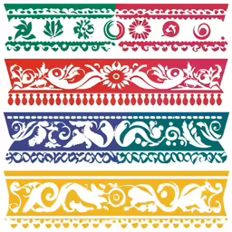 several designs in different colors and patterns