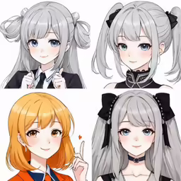 four anime style women in various stages of making the okay gesture