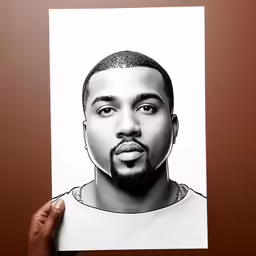a drawing of a black man holding up a paper