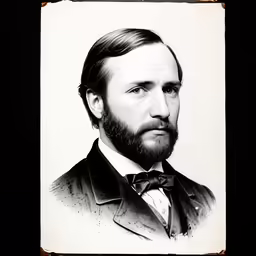 this photo is of a man with a long hair and beard