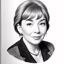 the actress in a black and white portrait