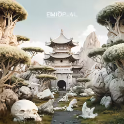 digital painting of an oriental environment by emop ai