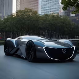an exotic looking car with very large wheels