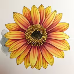 this picture shows an orange and yellow flower