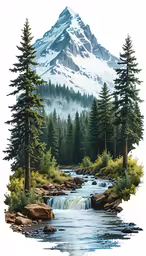 a river that is flowing between two mountain