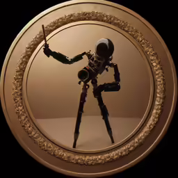 a small toy is mounted on the wall