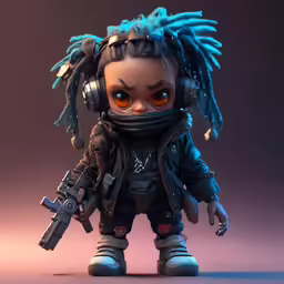 a figurine of a person with dreadlocks