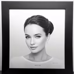 a beautiful woman with jewelry on a table
