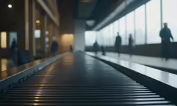 people walking in an airport with lots of glass walls