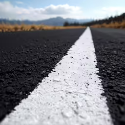 the line on the road is very narrow