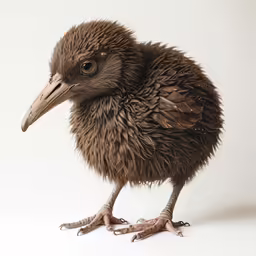 a very cute little bird standing on a white background
