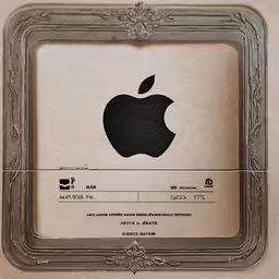 a frame with an apple logo in it