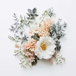 a bunch of flowers that are all white