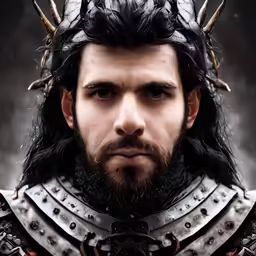 a close up of a person wearing some armor