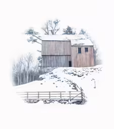a large wooden building on top of a snow covered hillside