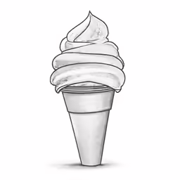 a drawing of an ice cream cone