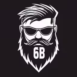 the number 66 with sunglasses and a beard