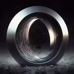 an abstract reflection of the light coming in a circular object