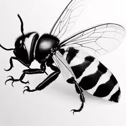 the insect is shown in black and white
