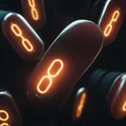 a group of lights with some letters on them