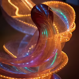 a very colorful piece of art with lights