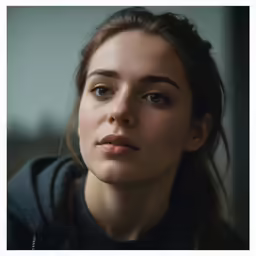 a girl in black jacket and sweater with braids staring straight into camera