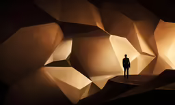 a man is standing in front of a wall