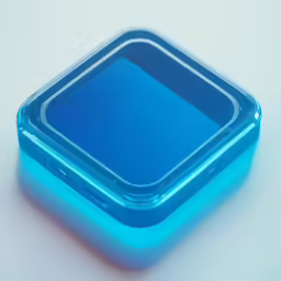 the rectangular object has been illuminated blue