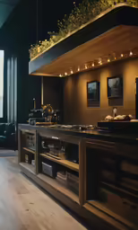 there is a coffee shop with various appliances on the counter