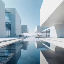 an image of a large body of water in front of some buildings
