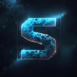 an artistic space - themed font that has the letter e on it