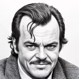 a drawing of a man with a mustache