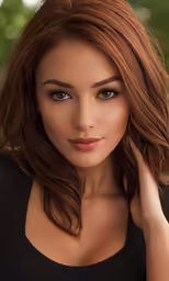 a beautiful young woman posing for a portrait
