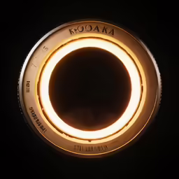 a dark circle with some light inside