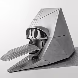 an unusual futuristic looking device that is on display