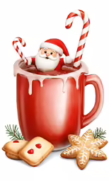 christmas cup with a santa clause in it