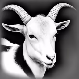 a very close up view of a horned animal