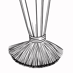 a broom with a handle in it, and a brush next to it