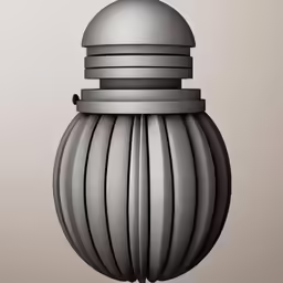 a gray, modern light fixture hanging from a gray wall