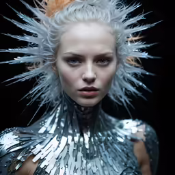 an image of a woman with hair wrapped around her shoulders