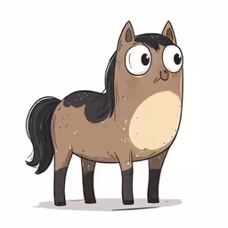 a brown horse with large eyes with a black mane