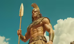 an image of a spartan with a big arrow