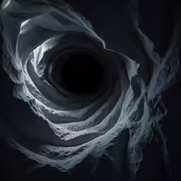 an aerial view of the bottom of a spiral vortex